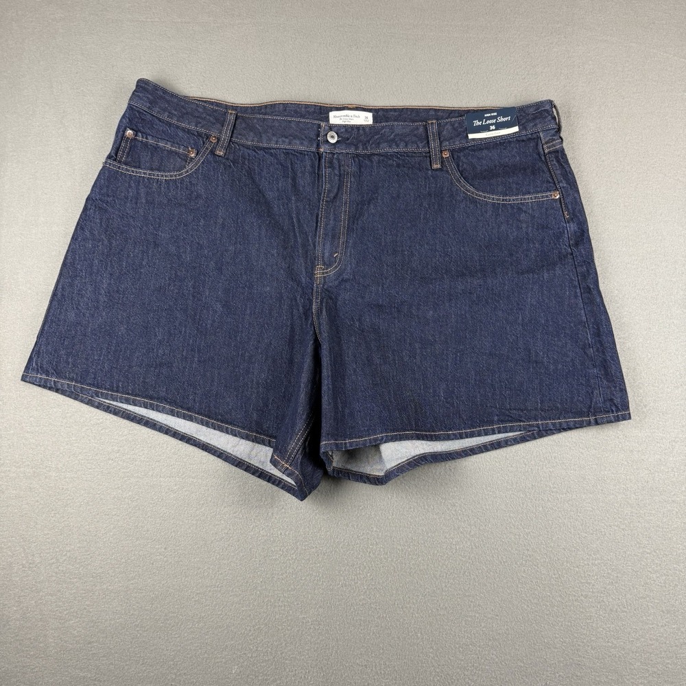 Abercrombie & Fitch Curve Love Loose Short High Rise Denim Size 36 (48 Waist)